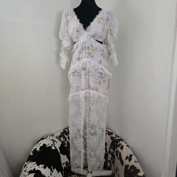 FOR LOVE & LEMONS Pearl Maxi Dress in Blush - Picture 3 of 16